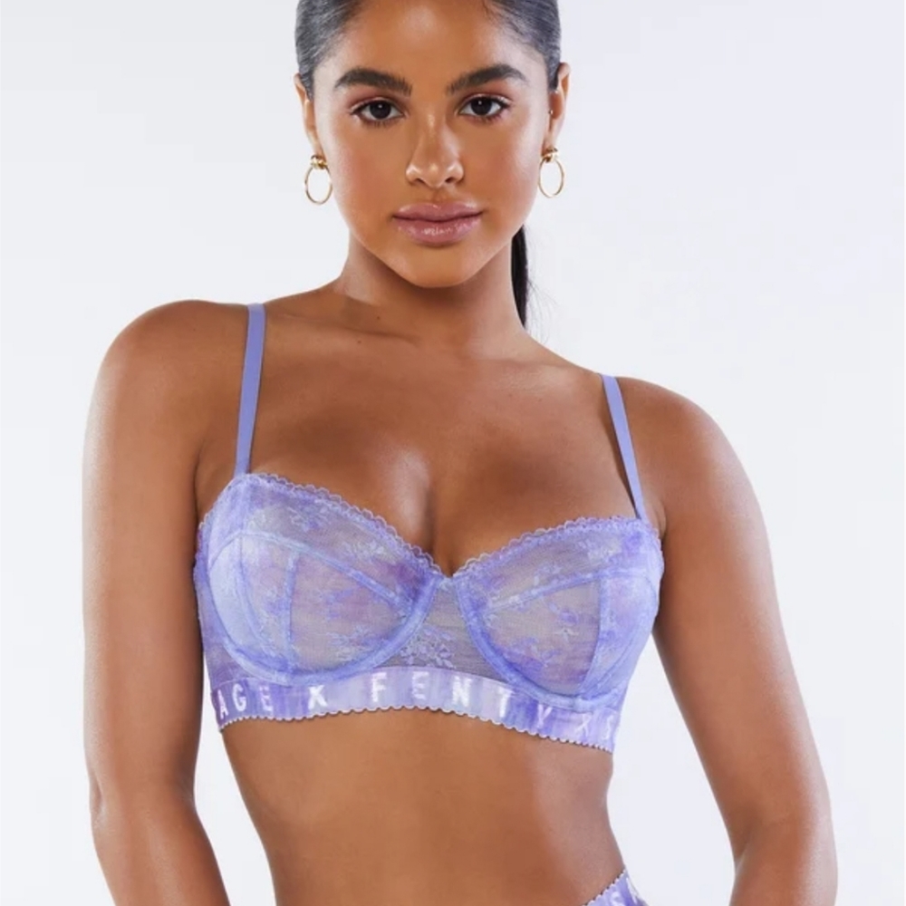 Watercolor Tie Dye Unlined Lace Strapless Bra

 